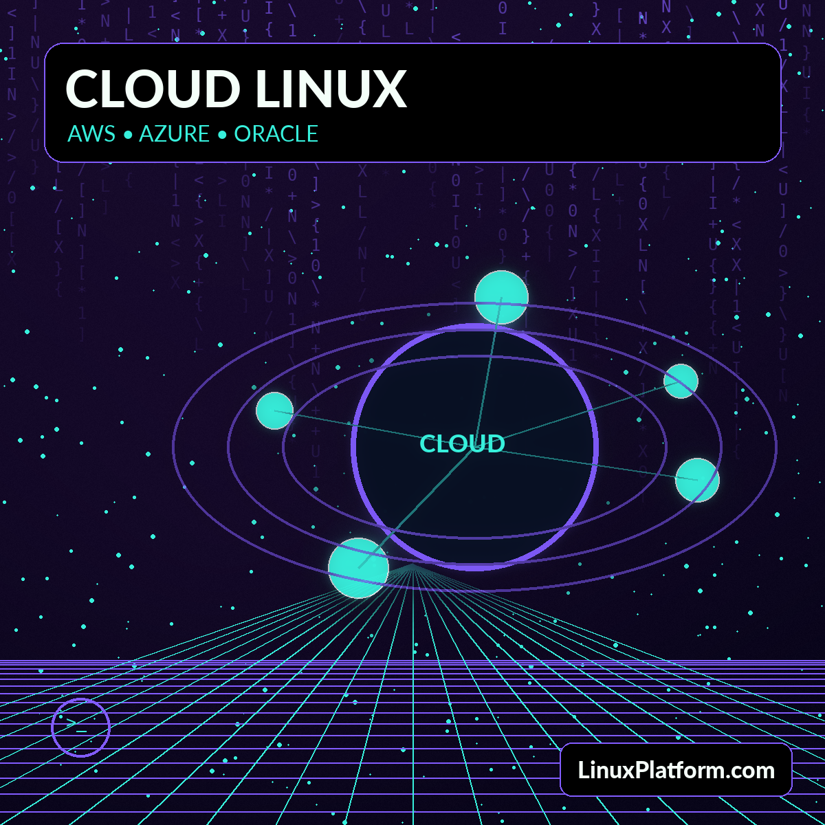 Futuristic cloud Linux platforms in orbit